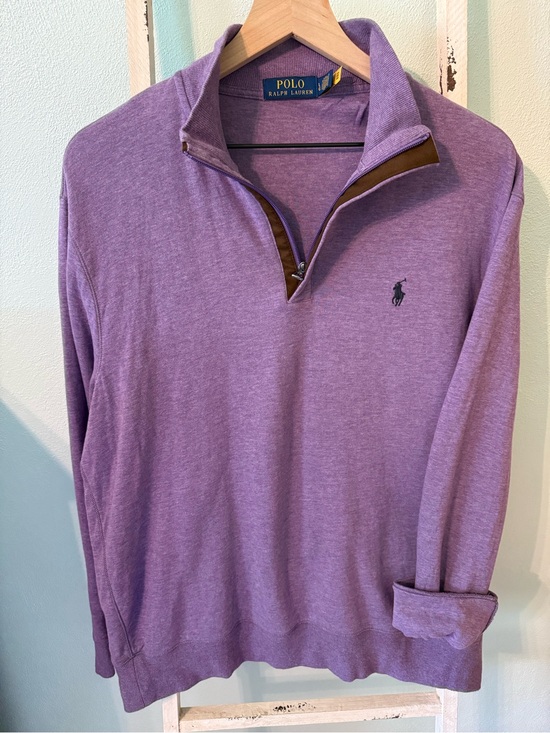 Polo Ralph Lauren Other - Polo Ralph Lauren Purple Quarter Zip Pullover Men’s Large Viscose Cotton Blend
